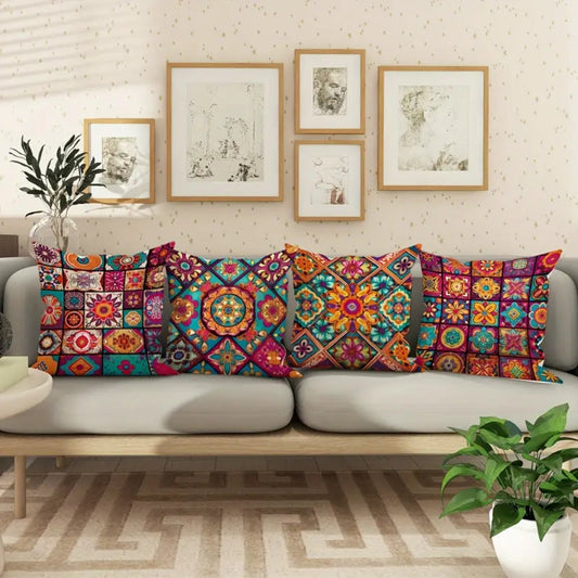 Boho Vintage Cushion Covers (4 Piece Sets)
